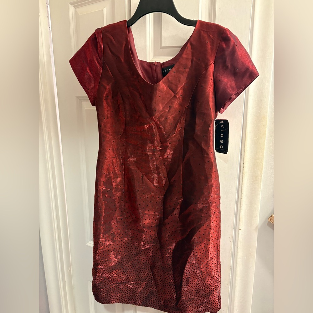 Vintage Virgo new red Dress, Size 10